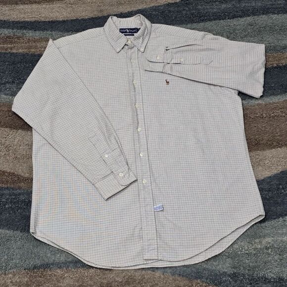 Ralph Lauren Other - Ralph Lauren Mens XL Button Down Shirt 16-34 Check Plaid Long Sleeve Cotton